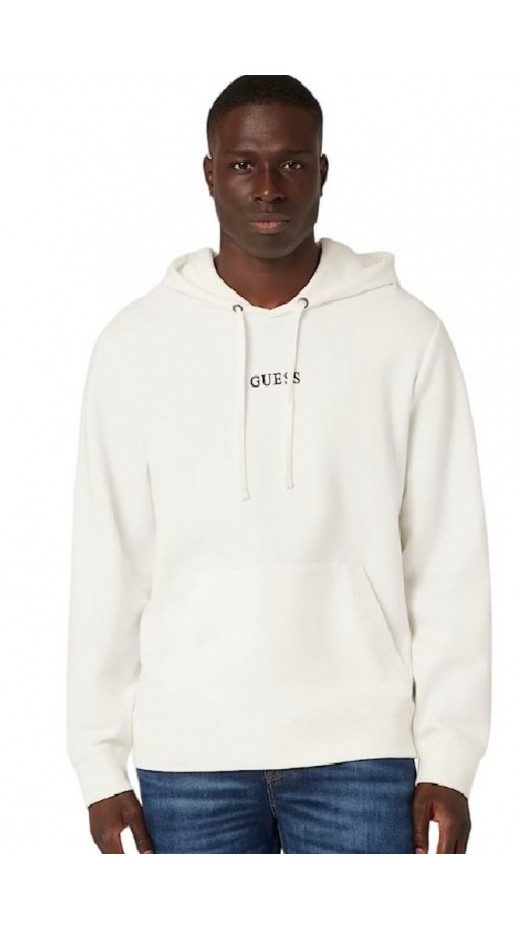 GUESS ROY GUESS HOODIE ΜΠΛΟΥΖΑ ΦΟΥΤΕΡ ΑΝΔΡΙΚΗ WHITE