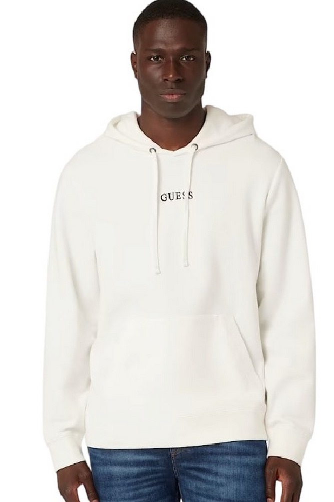 GUESS ROY GUESS HOODIE ΜΠΛΟΥΖΑ ΦΟΥΤΕΡ ΑΝΔΡΙΚΗ WHITE