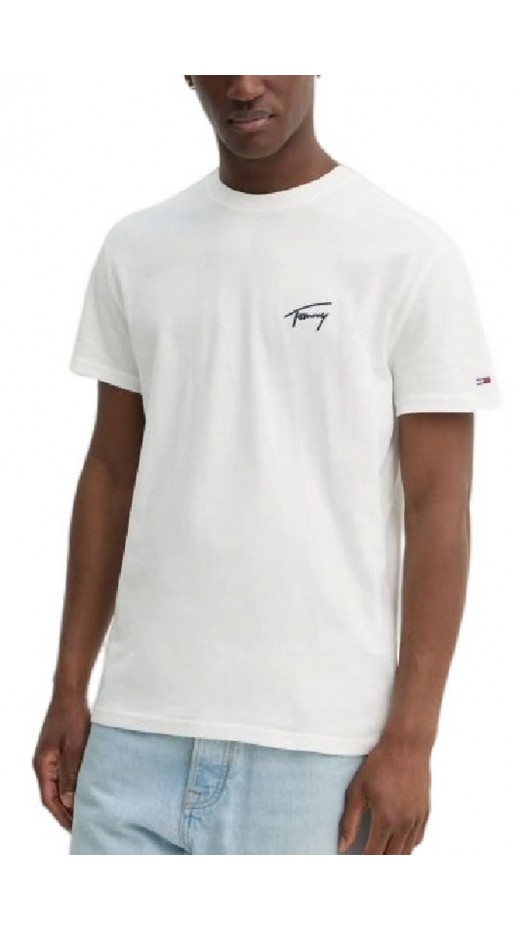 TOMMY JEANS REG SIGNATURE TEE EXT T-SHIRT ΜΠΛΟΥΖΑ ΑΝΔΡΙΚΗ IVORY