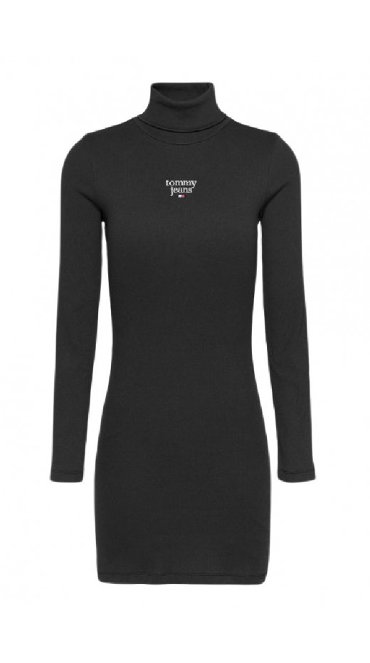 TOMMY HILFIGER ESSENTIAL TURTLENECK BODYCON ΦΟΡΕΜΑ ΓΥΝΑΙΚΕΙΟ BLACK